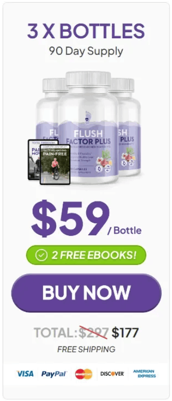 Flush Factor Plus 3 bottle